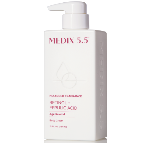 MEDIX 5.5 Age Rewind Retinol Body Lotion With Ferulic Acid | Firming Body Cream For Crepey Skin & Wrinkles, 15 Fl Oz