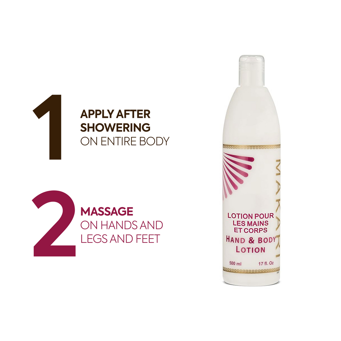 Makari Hand And Body Lotion—17oz Lightweight Moisturizer