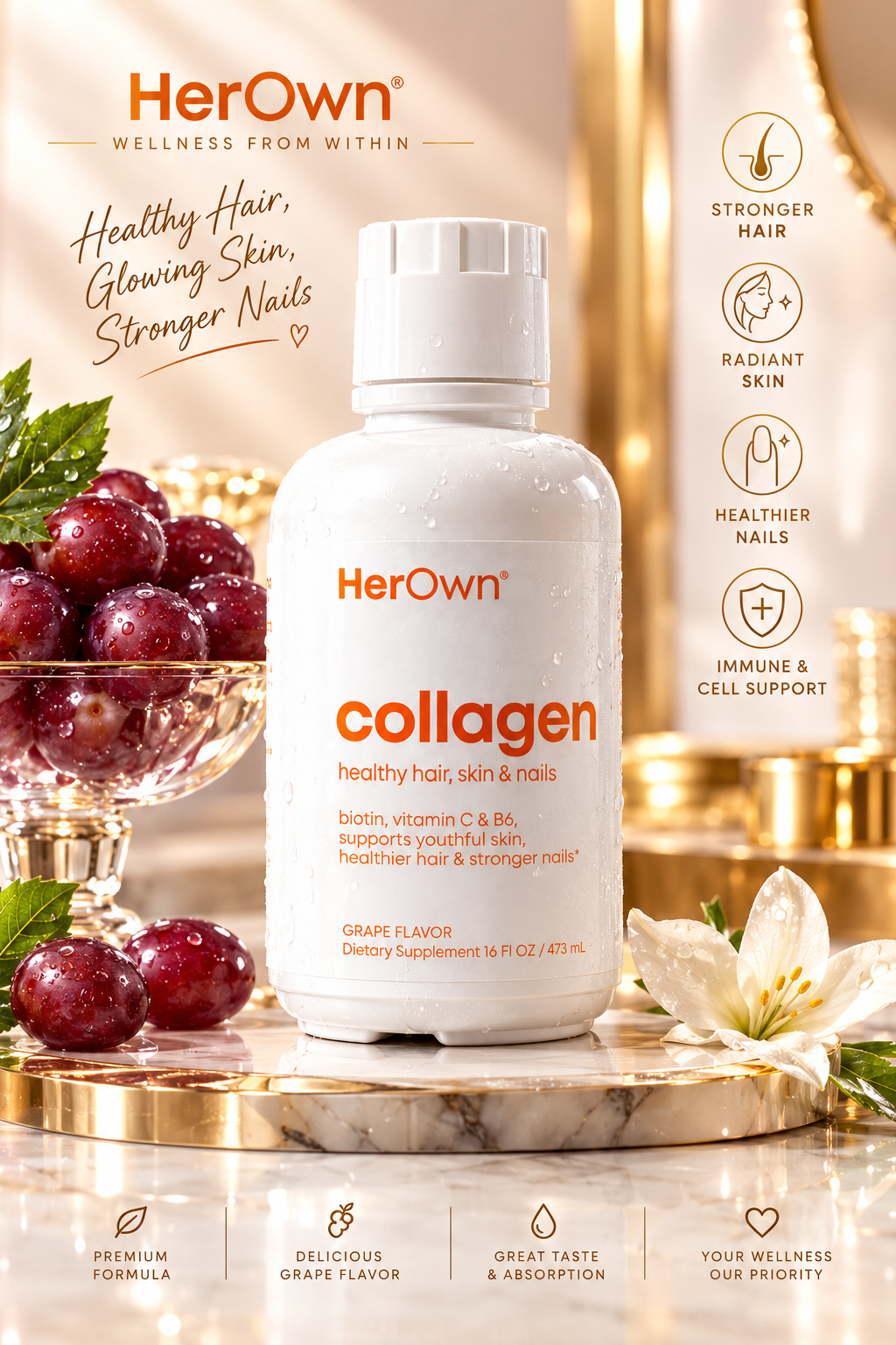 Her Own Collagen - Liquid Collagen For Skin, Hair & Nails
