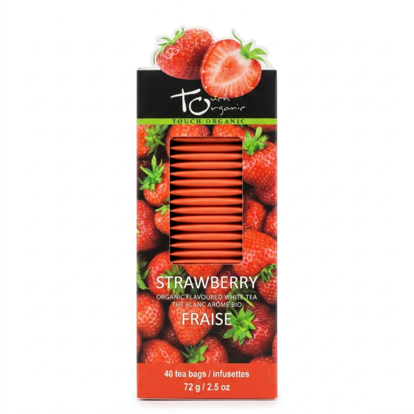 Touch Organic Strawberry White Tea -40 Tea Bags - 2.5oz/72g